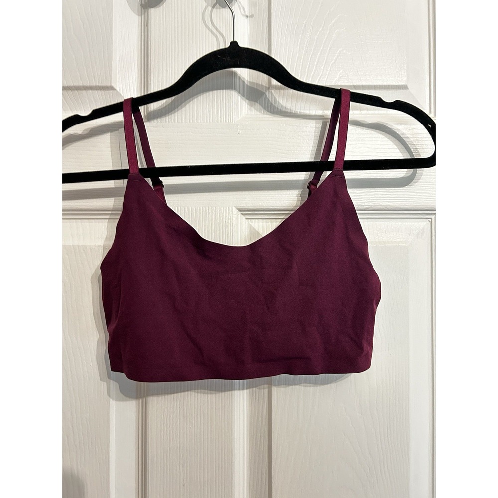 victoria's secret large bralette wireless unlined lace purple